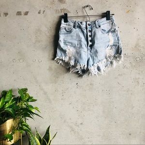 High Waisted distressed Jean Shorts